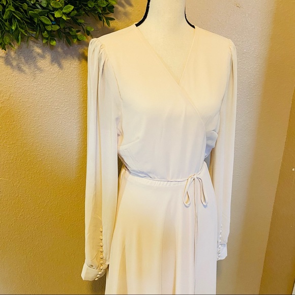 Lulus My Whole Heart Cream Long Sleeve Wrap Maxi Dress - Picture 10 of 15